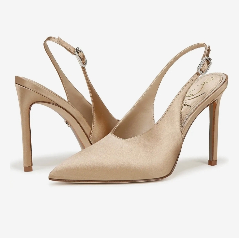 🤎▪️Sam Edelman ▪️Ecru Alina Dress  Slingback Heels